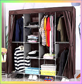 Складна шафа для одягу тканинний гардероб органайзер на 4 секції 165х45х172 см компактна мобільна міні шафа для зберігання речей