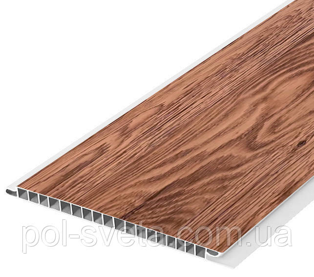 Панель пластикова Decomax Redwood 6000х250х8 мм Декоративний пластик для стін Листові панелі пвх, фото 1