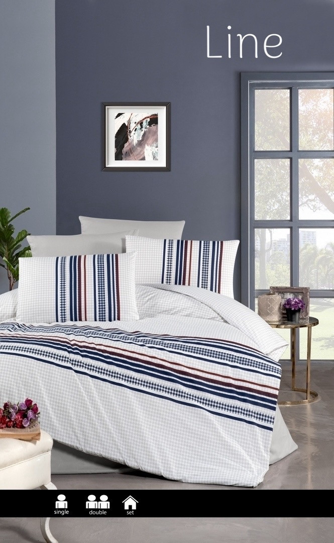 Постільна білизна İssi Home  євро розмір ранфорс Line, фото 1