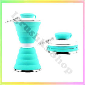 Складана силіконова пляшка для води 500 мл портативна складана чаша для подорожей компактна герметична термостійка