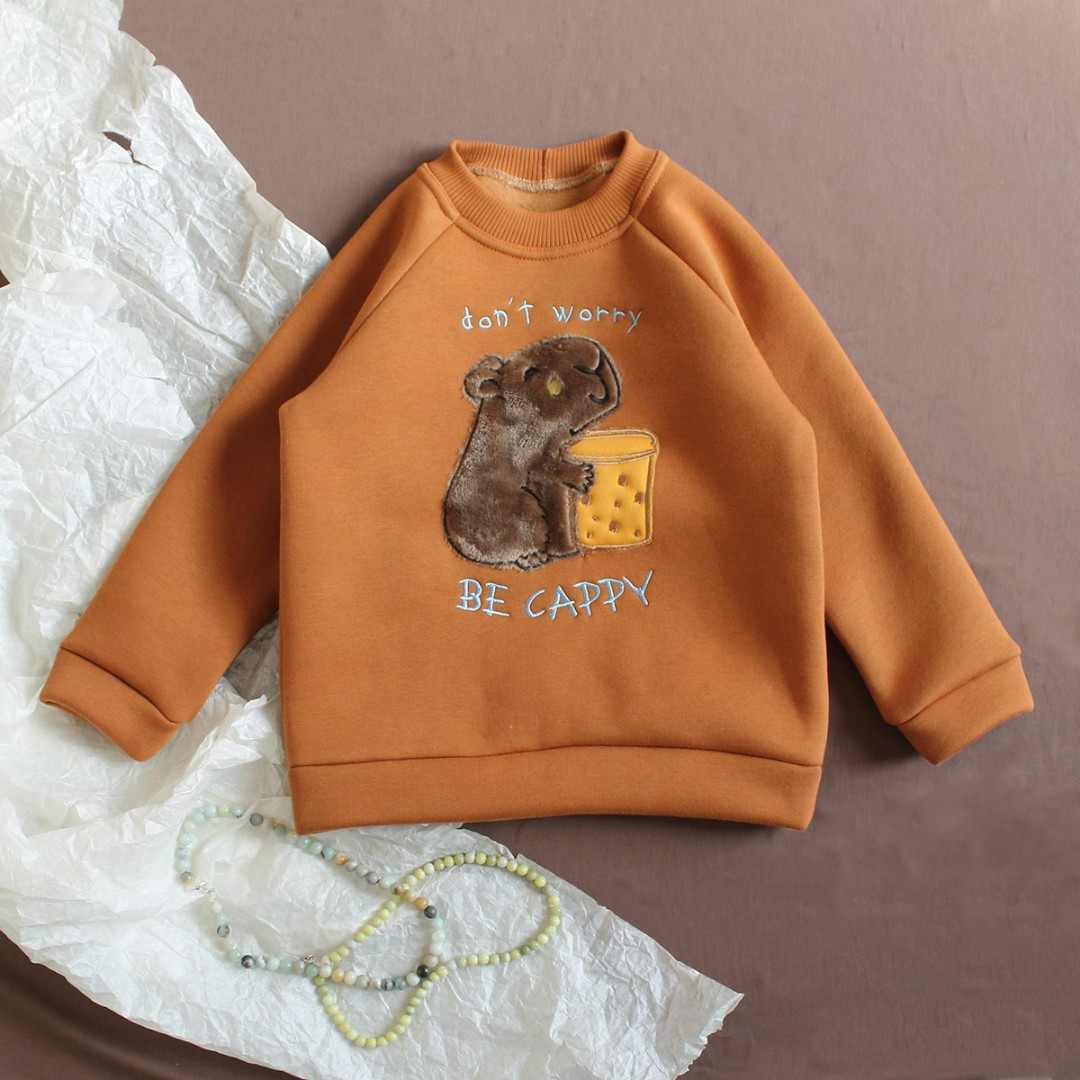 Теплий дитячий світшот з аплікацією Капібара Be cappy, фото 1