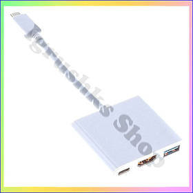 Перехідник Buro Type-C male HDMI 4K female USB хаб адаптер конвертер для ноутбука планшетного ПК смартфона