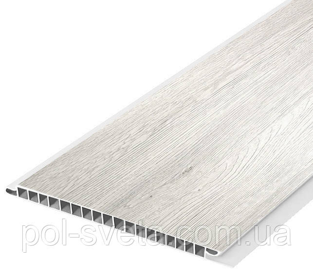 Панель пластикова Decomax Дуб портофіно білий 2700х250х6 мм Пластикові панелі для стін під дерево, фото 1