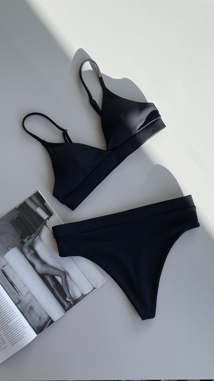 Купальник жіночий Lia з високою талією чорний, фото 1