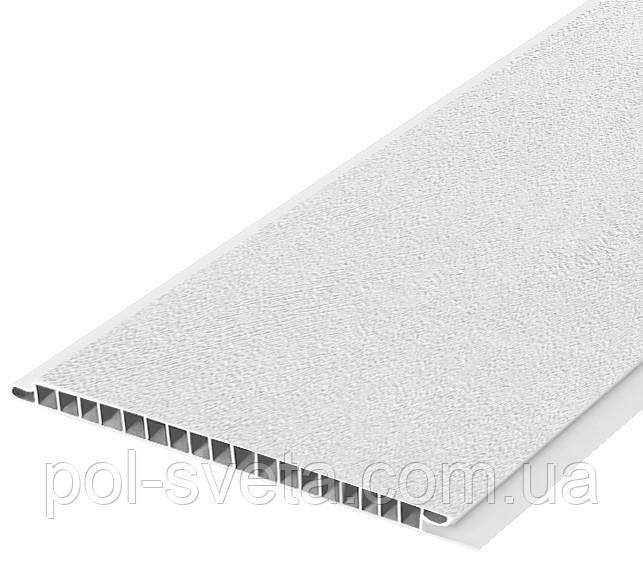 Панель пластикова Decomax Інтонако білий 3000х250х8 мм Пластикова вагонка Пластикова обшивка стін, фото 1