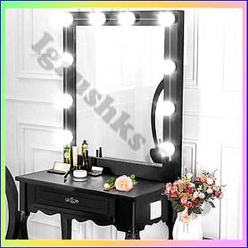 LED лампочки для освітлення дзеркала для макіяжу на липучках 10 світильників з регулюванням яскравості три режими USB