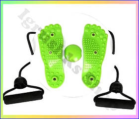 Тренажер диск здоров'я магнітний масажний обертається з еспандерами для талії живота та масажу стоп Waist Twisting Disc