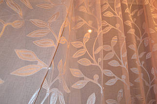 Тюль льон із кристалом персик "Королівська", фото 2