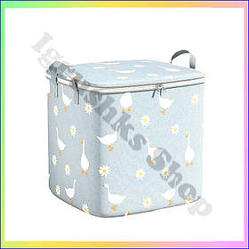 Кошик для зберігання речей органайзер із кришкою 100 літрів для білизни одягу іграшок квадратна форма 40х50х50 см