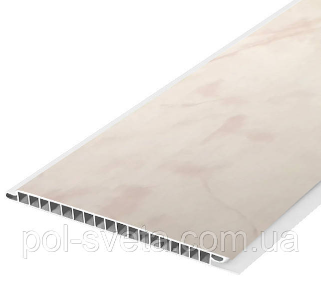 Панель пластикова Decomax ON-06 Онікс бежевий 6000х250х8 мм Безшовна пластикова панель Декоративна панель, фото 1
