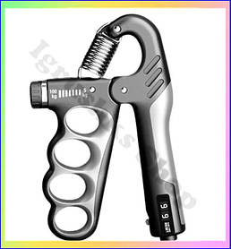 Кістовий еспандер із лічильником 5-100 кг пружинний тренажер для рук з регульованим навантаженням для розвитку сили та