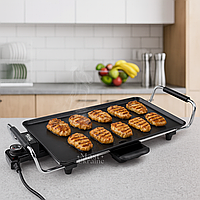 Гриль електричний настільний з антипригарним покриттям DSP 2000 Вт, електрогриль з термостатом та знімним піддоном KB-1057