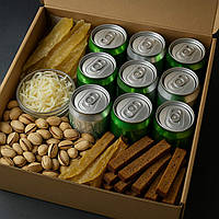 Бокс 9 банок пива 750г снеків