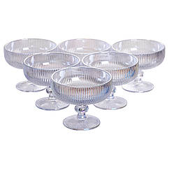 Набір креманок на ніжці 6 шт 400 (мл) скляні креманки для морозива, фруктів, десертів Сірий