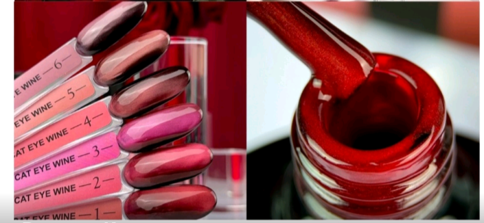 Гель-лак котяче око шовковий насичений червоний crooz cat Wine 01,  мл, фото 1