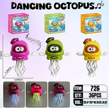 Електрична танцююча іграшка-Кальмар, інтерактивна / СВІТЛО+ МУЗИКА/ їздить, танцює / USB, фото 3