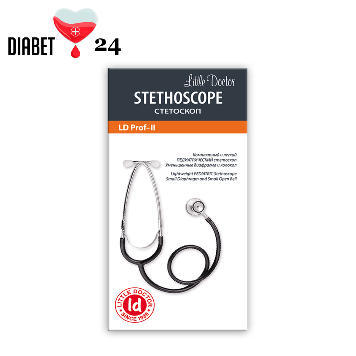 Стетоскоп педіатричний Little Doctor, LD Prof-2 SLDE з двосторонньою головкою, фото 1