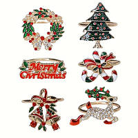 Набір кілець для серветок Різдвяний мікс 6шт золото Mv056