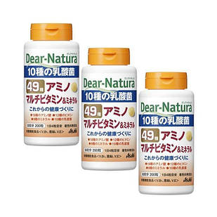 Asahi Dear Natura Японські вітаміни, мінерали, амінокислоти (49 компонентів), 200 таблеток х 3 упаковки