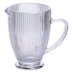 Глек для компоту 1.2 (л) лимонаду, мохіто, сангрії прозорий ребристий фігурний скляний 18.2 (см)