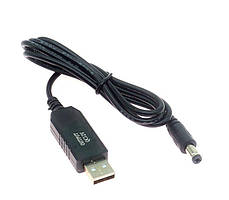 Кабель перехідник USB – 5.5x2.1 мм, 1 м, 5–12В, шнур живлення для роутера, модема та пристроїв