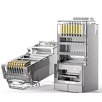 Конектори RJ45 8P8C екрановані, набір 100 шт, для кабелю Cat5e/Cat6, мережеві роз’єми