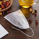 Фільтр-пакет для заварювання чаю та трав 100 шт, одноразові чайні пакетики із затяжкою, фото 6