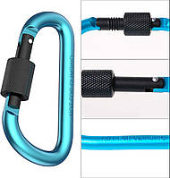 Похідний карабін алюмінієвий з муфтою довжина 8см кольоровий для туризму та спорту