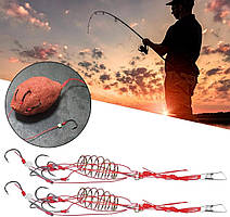 Набір годівниць пружинних з гачками №11 4шт донна рибальська снасть супутник