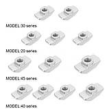 Гайка Т-подібна М3, 10 шт для 6 мм паза алюмінієвого профілю 20 серії, кріплення для меблів і конструкцій, фото 5