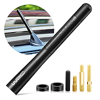 Автомобільна радіо FM антена 12см, універсальна, алюміній+карбон, комплект перехідників