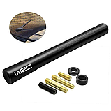 Автомобільна радіо FM антена 12см, універсальна, алюміній+карбон, комплект перехідників, фото 2