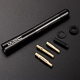 Автомобільна радіо FM антена 12см, універсальна, алюміній+карбон, комплект перехідників, фото 5