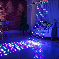Гірлянда новорічна світлодіодна 200 LED кольорова 2x2м ефект Водоспад прикраса