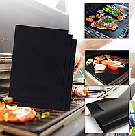 Антипригарний тефлоновий килимок для гриля барбекю мангалу 40x33 см багаторазовий для решітки