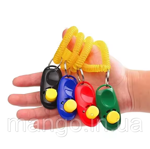 Клікер для дресирування собак із кнопкою та браслетом, тренажер-щолкачик для навчання тварин, фото 1