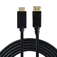 Кабель відео DisplayPort HDMI 4K 30Гц 1.8м односторонній позолочений провід