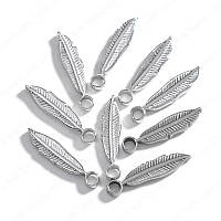 Набір підвісок металевих 80 шт бронза, шарми пір’я для прикрас, браслетів та рукоділля, творчість