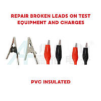 Затискачі крокодили 27 мм в ізоляції 10 шт, для дроту під пайку та обжим, електричні клеми