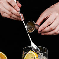 Коктейльна барна ложка нержавійка 27см для змішування напоїв барний інструмент