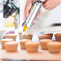 Шприц кондитерський прес для тіста крему нержавійний з 24 насадками для випічки