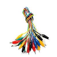 Затискачі крокодили в ізоляції на проводі 48 см 10 шт, дроти з крокодилами для тестера та АКБ