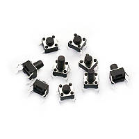 Кнопка тактова мікрик 6x6x5мм, 4 контакти DIP, набір 100шт, радіодеталі