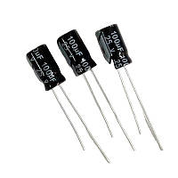 Конденсатор електролітичний алюмінієвий 100мкФ 50В 105°C, набір 10шт, радіодеталі