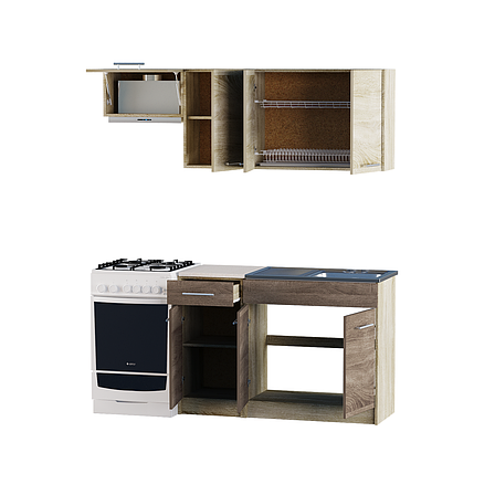 Кухня 1,7м ЕКО 1700  зі стільницею Сонома/Трюфель, фото 2