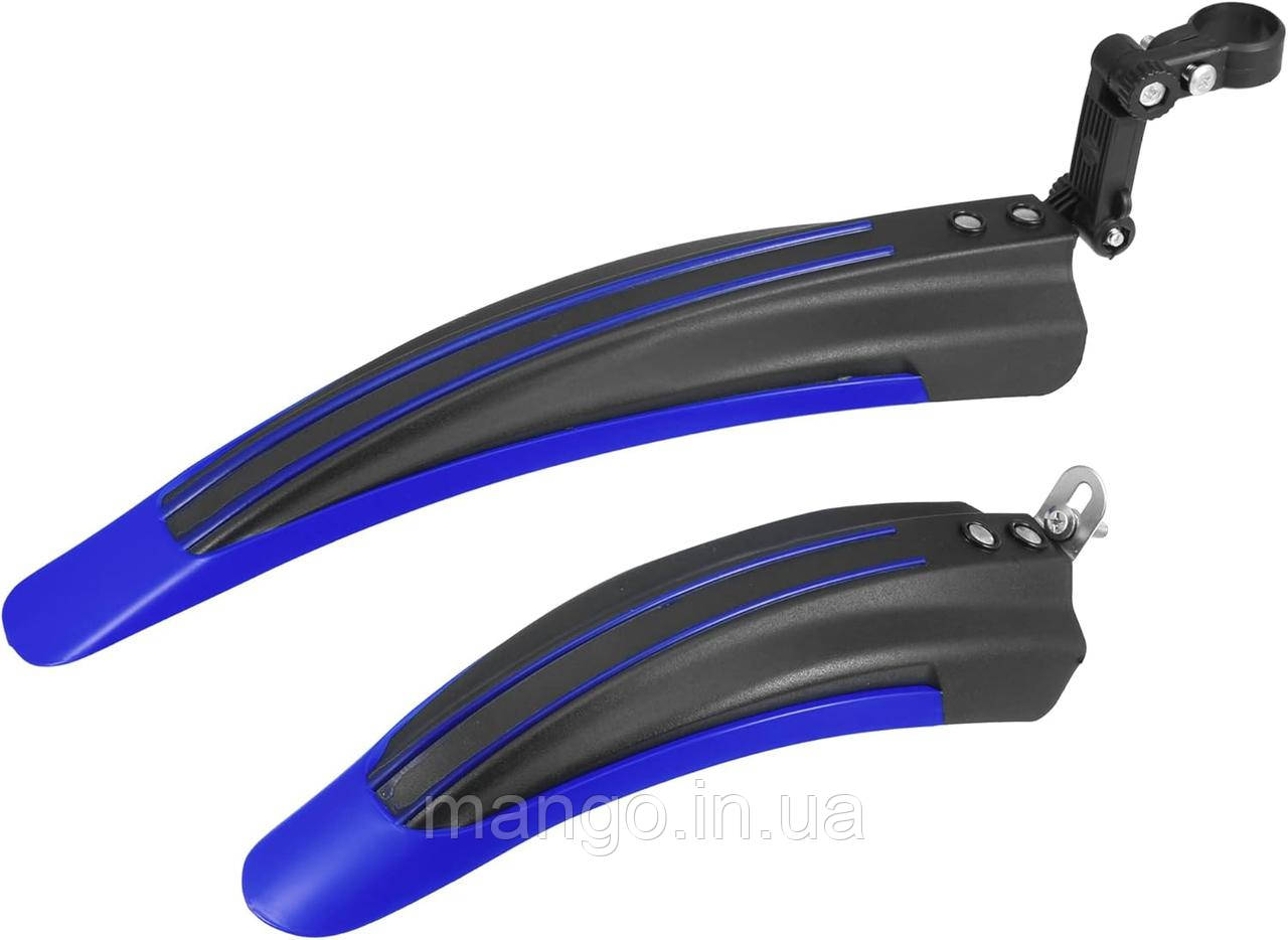 Комплект велокрил велосипедних, крила бризковики велосипеда ударостійкий пластик сині, фото 1