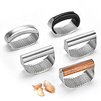 Прес для часнику ручний з зручною ручкою, часникодавка металева кухонна