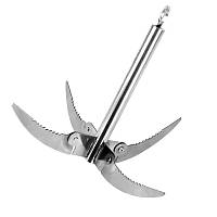 Кішка рибальська складна зі сталі для очищення дна, універсальний якір для човна та риболовлі