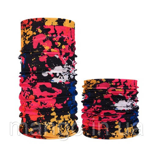 Баф бандана-трансформер, шарф із мікрофібри, універсальний, принт клякса №12, фото 1