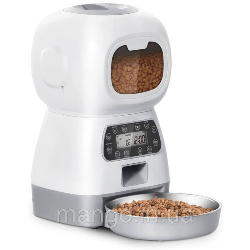 Годівниця автоматична Elf Pet Feeder 3.5л з Wi-Fi, дозатор корму для котів і собак, фото 1